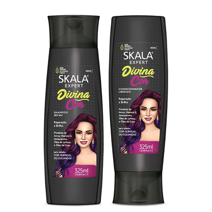 Kit Shampoo + Acondicionador Divina Cor 650 ml SKALA