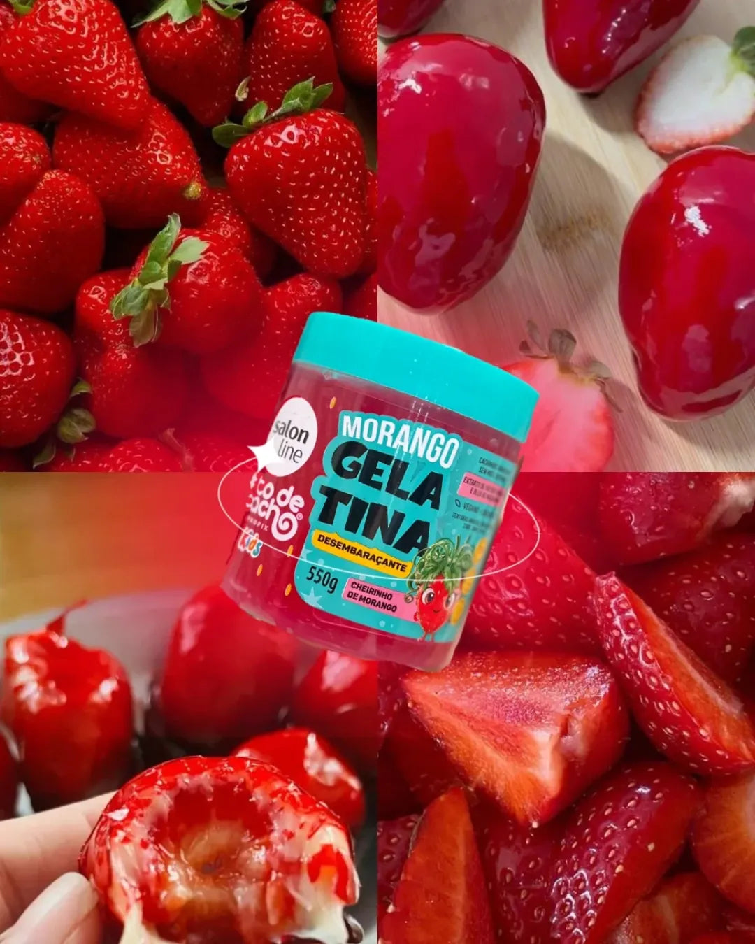 Gelatina desenredante Antifrizz Kids Morango 550gr SALON LINE